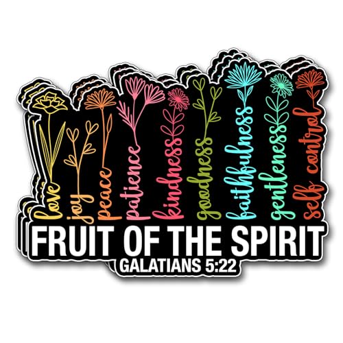 (3Pcs) Fruit of The Spirit Sticker Christian Inspirational Decals Decorate Books Laptop Phone Water Bottles Kindles Tumbler Waterproof Vinyl Stickers 3 x 2,3" Inch - color: Fruit of the Spirit
