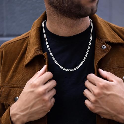 M MOOHAM Layered Crucifix Necklace for Men, Cross Necklace for Men