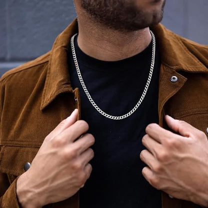 M MOOHAM Layered Crucifix Necklace for Men, Cross Necklace for Men