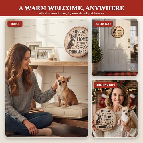 Dog Tin Sign Chihuahua Lover Metal Round Sign - color: Chihuahua Lover