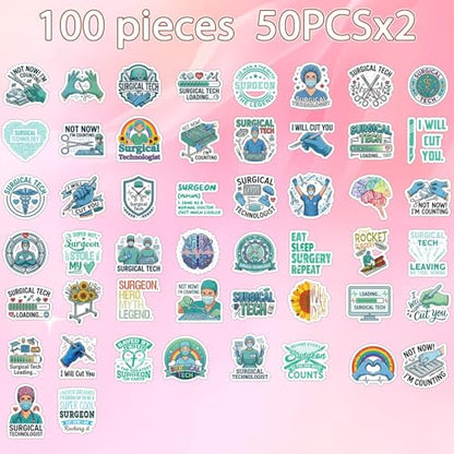 100 Pcs Surgical Tech Stickers Surgical Technologist Gifts - style: Surgical Tech
