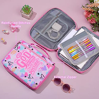 ICOSY Bible Cover, Church Bag for Women and Girls - color: Pink