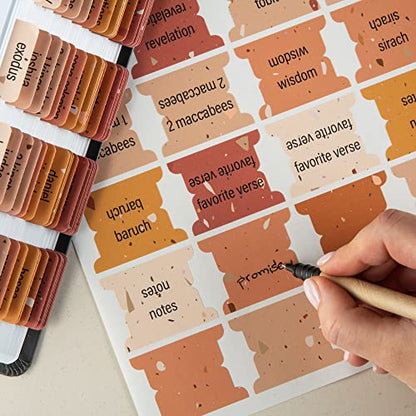 DiverseBee Laminated Bible Tabs for Women and Men (Terrazzo Theme) - color: Terrazzo