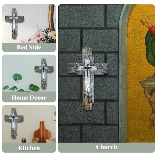 Taprion Modern Rustic Wall Cross Christian Cross Wall Decor