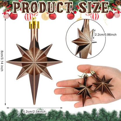 Syhood 12 Pack Light Coffee Christmas Tree Bethlehem Star Ornaments - color: Light Coffee