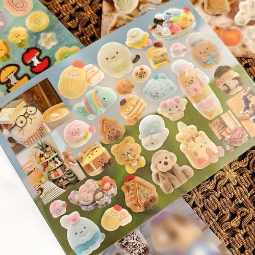 Japanese Kawaii Sticker Book, 30 Sheets, 800 Pieces, INS Style Cute Cartoon Animals, Waterproof for Journaling, Scrapbooking, Planners (Pink) - color: Korean Pink, style: Art Deco