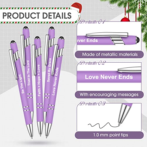 Sabary 12 Pcs Motivational Pens Stylus Tip Black Ink, Purple - color: Purple