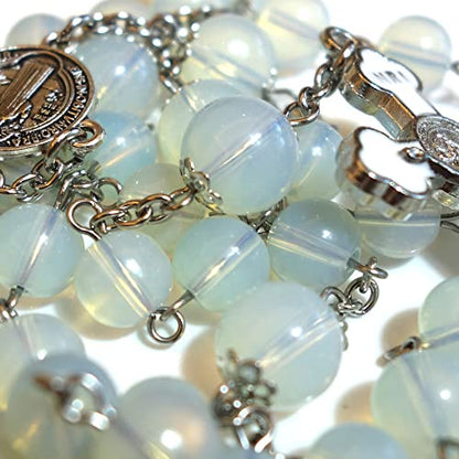 Rosary Beads Chaplet Artificial Opal Sphere Rosery Cross Catholic gifts