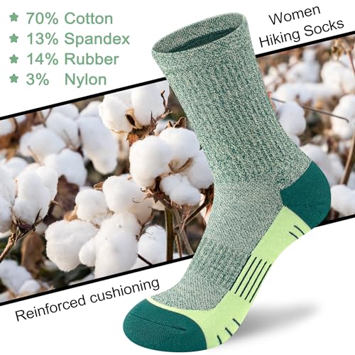 cuangya Women Crew Socks Athletic Cushioned Running Hiking 3-5 Pairs - color: 5 Pairs Lush Greenery, size: 8-10