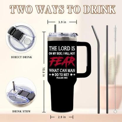 DUUV Faith over Fear Tumbler 40oz, Insulated Christian Gifts for Women Man - color: Not Fear Faith