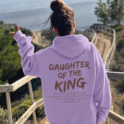 Daughter Of The King Hoodie For Women Christian Religious Hoodies Jesus Bible Verse Inspirational Hooded Sweatshirts - color: Purple, size: X-Large