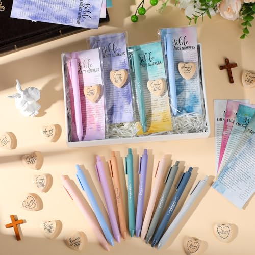 Gersoniel 30 Set Christian Gift for Women Prayer Cards Pens,Fresh Color - color: Fresh Color