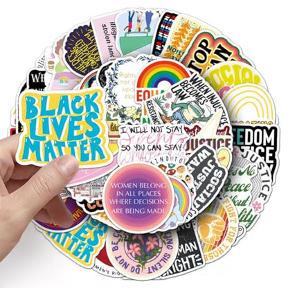 Social Justice Stickers |50Pcs Social Work Theme Waterproof Vinyl Decals - color: Social Justice