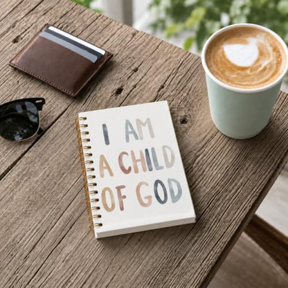 Christian Spiral Notebook journal, I am a Child of God, 5.5×8.3 Inch - color: 006-Spiral