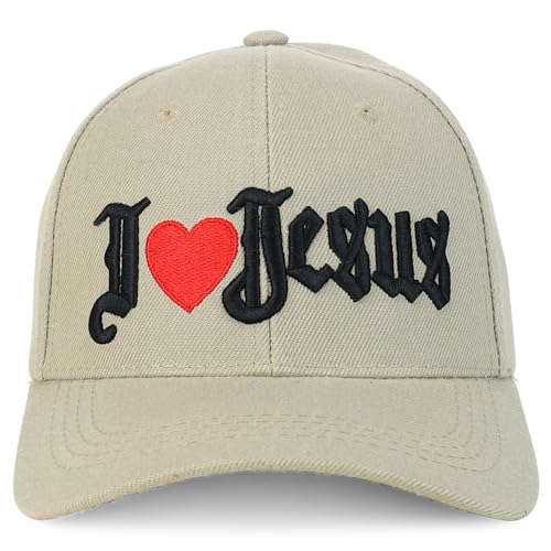Trendy Apparel Shop Only Jesus Praying Hand Embroidered Christian Ball Cap - color: Khaki 1