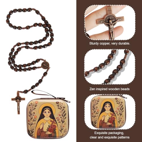 Catholic Rosary Beads, Rosarios Cross Pendant Decorative Prayer Box - color: Style-4