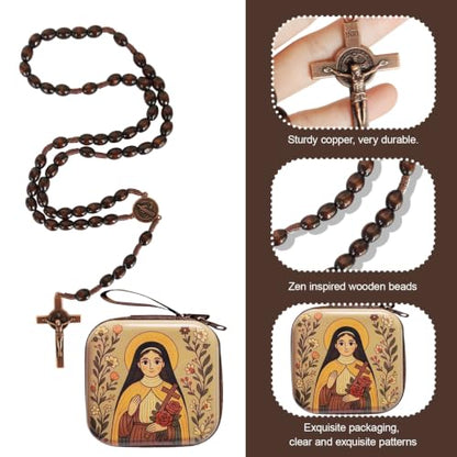 Catholic Rosary Beads, Rosarios Cross Pendant Decorative Prayer Box - color: Style-4