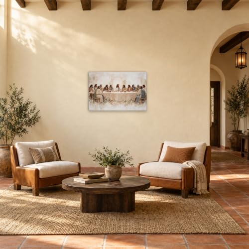 Bright Peaceful Last Supper Picture for Dining Room Christian Wall Art - color: Art-04, size: 18"L x 12"W