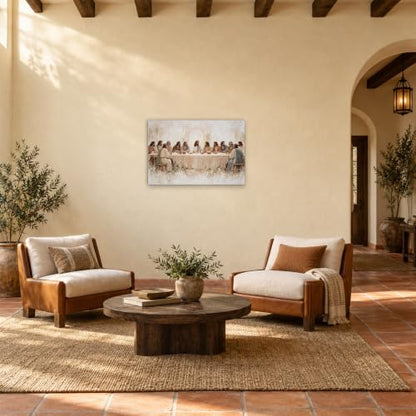 Bright Peaceful Last Supper Picture for Dining Room Christian Wall Art - color: Art-04, size: 24"L x 16"W