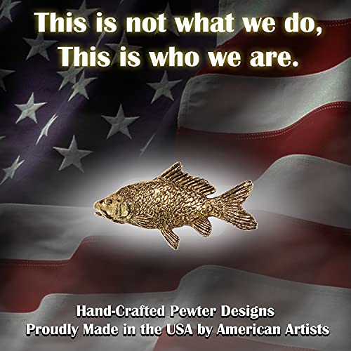 Carp Pin, Fish, Lapel, Fisherman, Fishing, Hat, Pins, Brooch, Brooches, Jewelry, Gift, Handmade in the USA, 200 Fish Designs Available. F077Z - color: Gold Plated