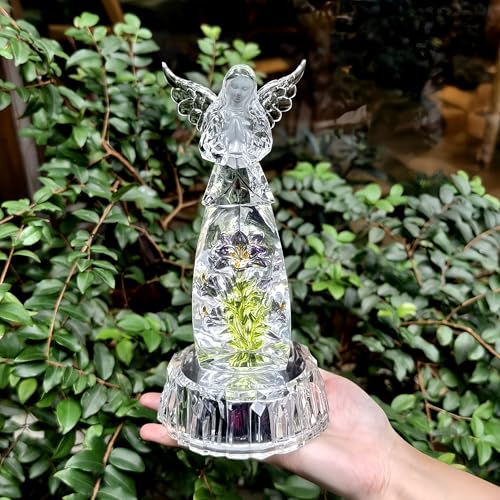 Praying Angel Acrylic Statue 8.6”H LED Lighted Christmas Decor