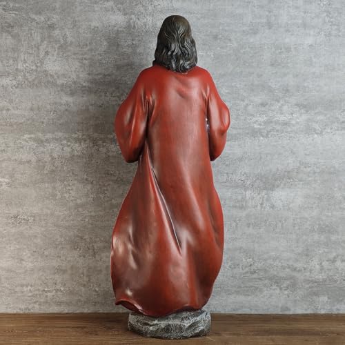 BC Catholic Sacred Heart of Jesus Statue 16.7" H Large Jesus Christ Statue - size: 16.7 inches H