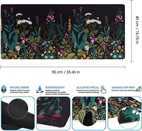 iCasso Desk Mat, Large Desk Mouse Pad for Desk,Home Office - Green Weeds - color: A-weeds