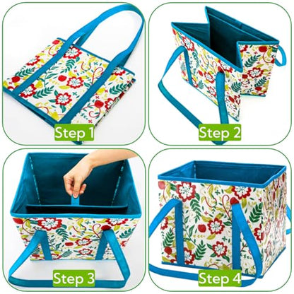 4 Pack Reusable Grocery Bags, Large Heavy-Duty Shopping Tote