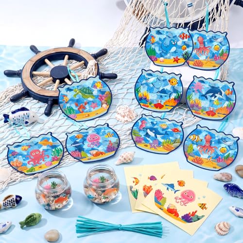 Eersida 32 Pcs Summer Suncatcher Craft Kit DIY Stained Glass - style: Summer