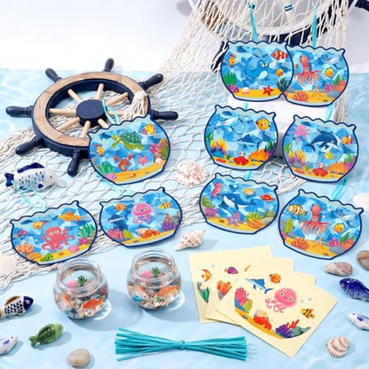 Eersida 32 Pcs Summer Suncatcher Craft Kit DIY Stained Glass - style: Summer