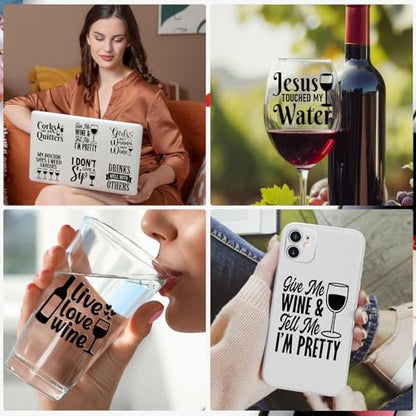 Rngmsi 20 Sheets Funny Wine Quotes UV DTF Cup Wrap, Cold UV DTF Stickers - style: Funny Wine Quotes
