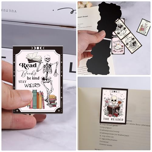 Gothic Skeleton Magnetic Bookmarks, Skull Book Marks for Horror Fans - style: Gothic Skeleton