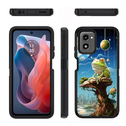 Designed for Moto G Power 5G 2024 Case, Military Grade Heavy Duty 3-Layer Shockproof Full-Body Protective Cover for Motorola Moto G Power 5G 2024 - Frog Under The Moon - color: Frog Under The Moon-1