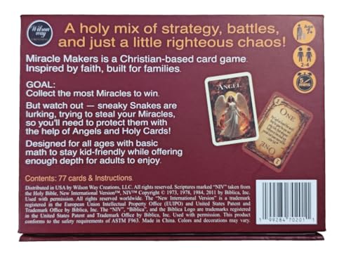 Miracle Makers Card Game | Christian-Themed, No Biblical Knowledge Required | Non-Denominational Fun | Ages 7+, 2–4 Players | Faith-based Gift | Great for Homeschool, Sunday School & Family Game Night