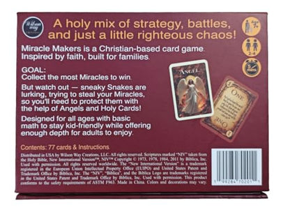 Miracle Makers Card Game | Christian-Themed, No Biblical Knowledge Required | Non-Denominational Fun | Ages 7+, 2–4 Players | Faith-based Gift | Great for Homeschool, Sunday School & Family Game Night