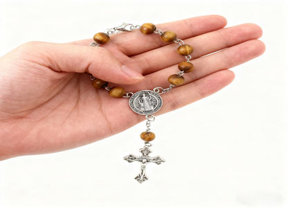 A Prayer Bead Bracelet Designed for Christian Believers, Car Steering Wheel Hanging Beads, car Crosses, car Rearview Mirror Suspension Accessories Decoration, Christian Gifts