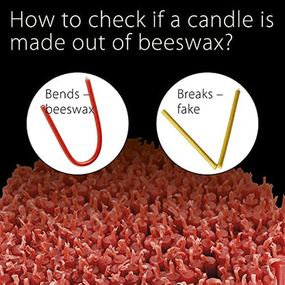 Danilovo Thin Taper Beeswax Candles - Honey-Scented, Decorative Candles Ideal for Birthday Decoration or Church Prayers - Red Drip Free, Tall & Smokeless Pack of 50 pcs, 6.5 x 0.2 inch - size: 6.5 in