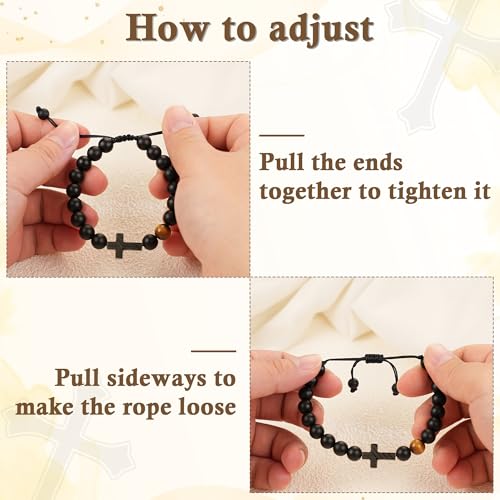 Trinckle Cross Bracelet for Men, Soccer Baseball Gifts for Teen Boy - color: Black