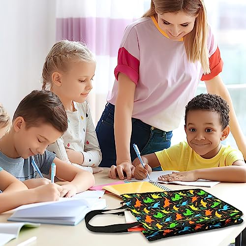 Kids Cute Tote Bags for Boys Girls Ages 4-16,Handbags with Pencil Case, Book Tote Bags with Zipper for School and Playtime (black) - color: Black