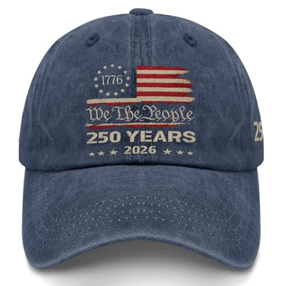 250th Anniversary 250 Years Freedoms Baseball Hat Running Embroidered Cap for - color: Navy Blue7
