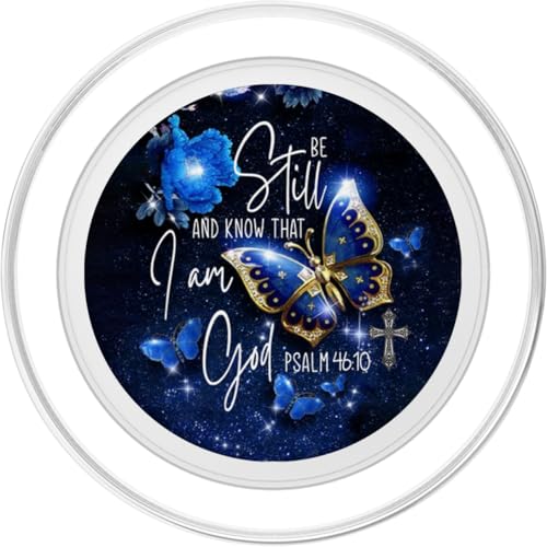 Religious Be Still & Know That I Am God Blue Butterfly Art PopSockets PopGrip for MagSafe - style: Magnetic PopGrip