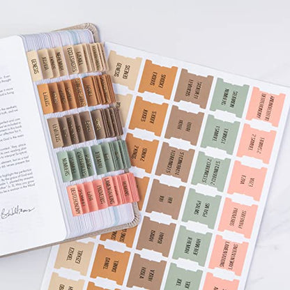 DiverseBee Laminated Bible Tabs with Gold Embossed Lettering (Meadow) - color: Meadow