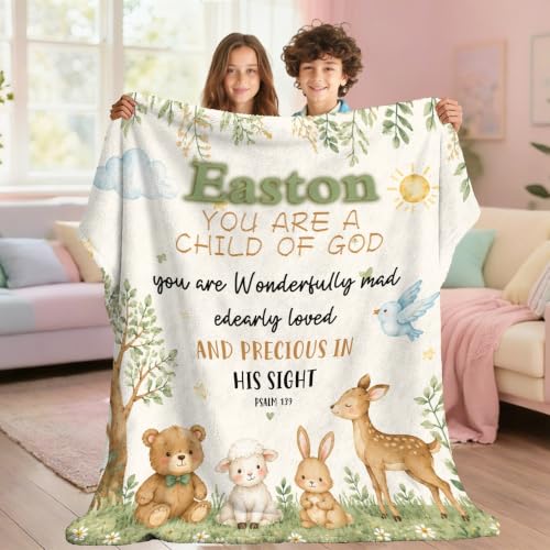 Personalized Baby Blankets with Name Christian Gift for Baby - color: Color a