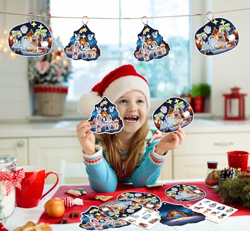 FaCraft Make a Nativity Scene Stickers - 24pcs Nativity Crafts for Kids - color: B-24PCS