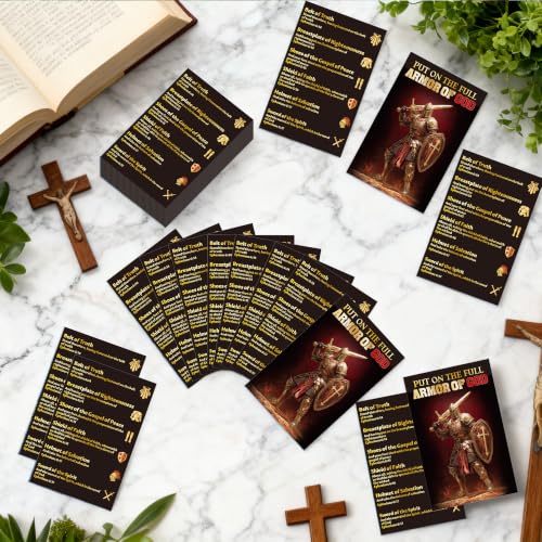 Armor of God Gospel Tracts, Christian Bible Verse Cards for Evangelism - color: Armor of God