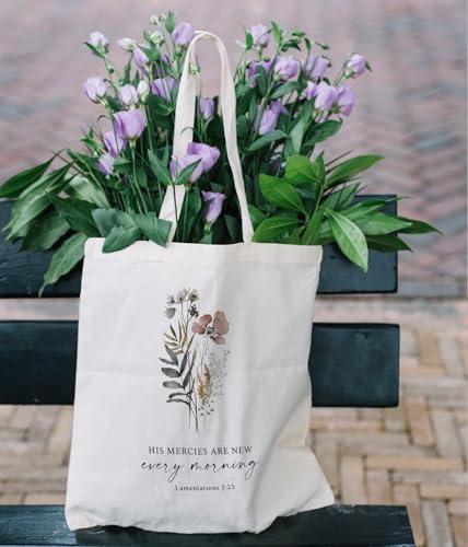 Inspirational Christian Bible Verse Foral Tote Bag for Women - color: Bible10