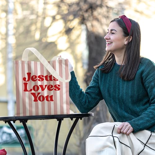 Jesus Christian Tote Bag for Women, Christian Bible Gifts, Religious Reusable Shopping Grocery Bags - color: Christian Bible Verse Tote