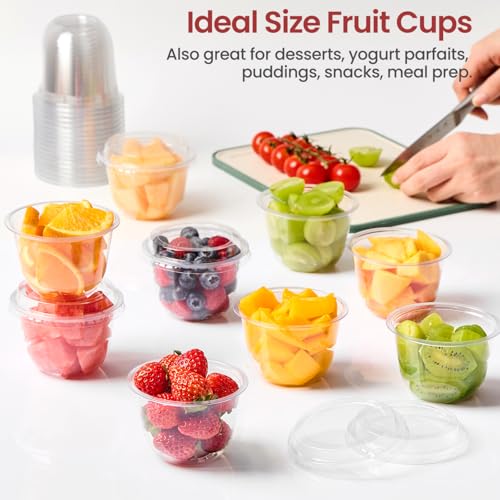 9 oz Plastic Dessert Cups with Lids, 50 Sets - size: 9 oz