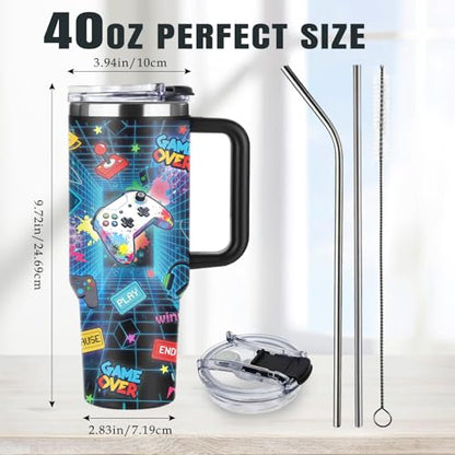 Christian Gifts for Women 40oz Tumbler - Insulated Travel Mug with Handle (Gamer, 40 Ounces) - color: Gamer