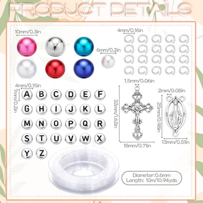 Cunno 1248 Pcs Rosary Jewelry Making Kit, Religious DIY Crafts Supplies